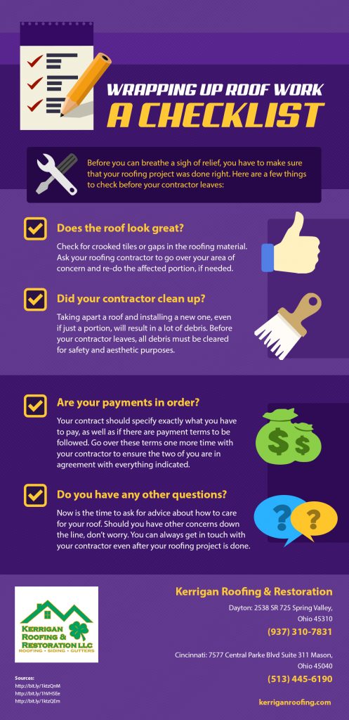 Roof Work Wrap-Up Checklist |Roofing process checklist