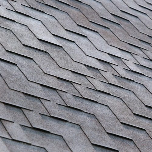 close-up of gray tile roofing