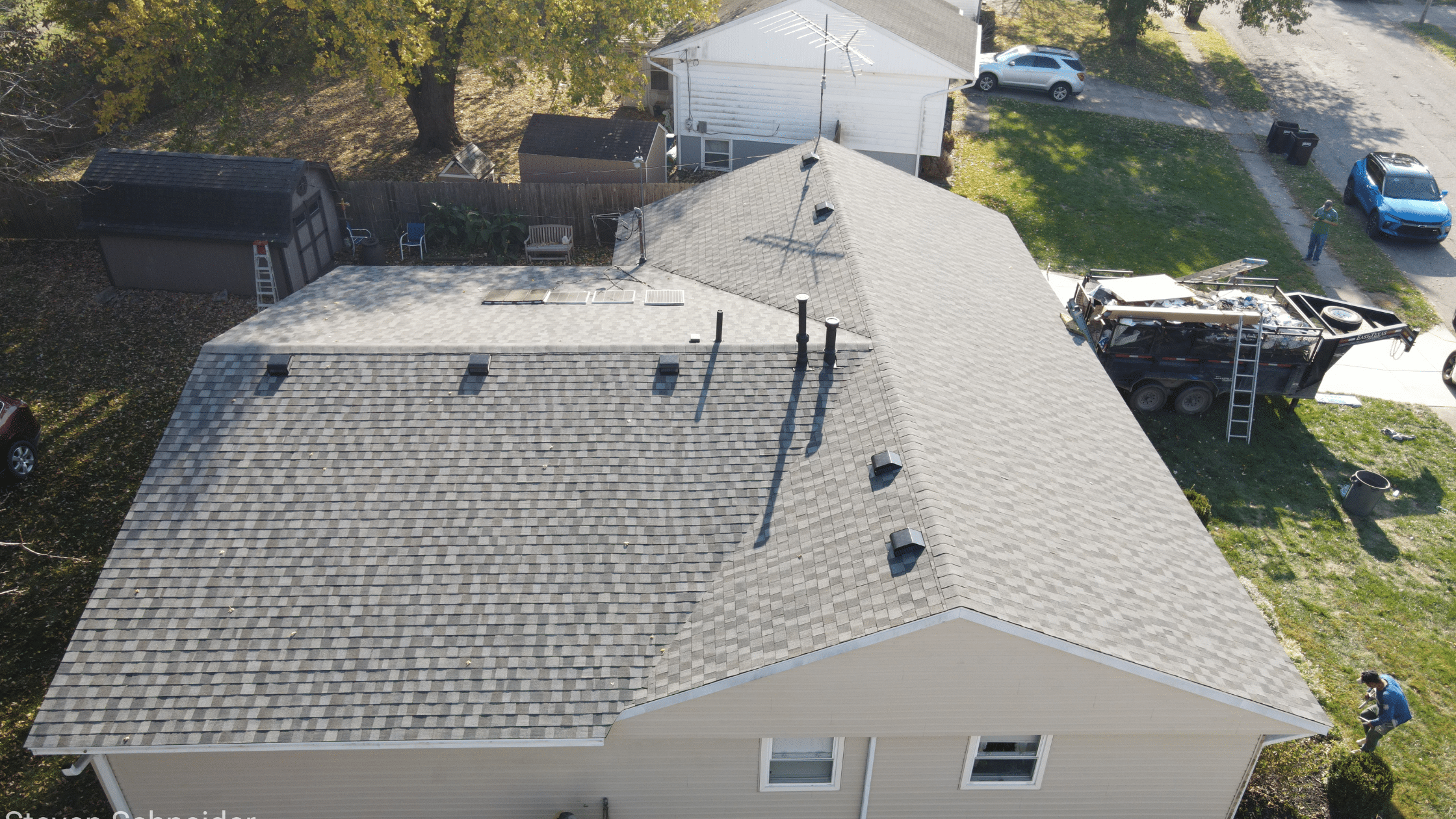 Completed asphalt shingle roof in Hilliard OH