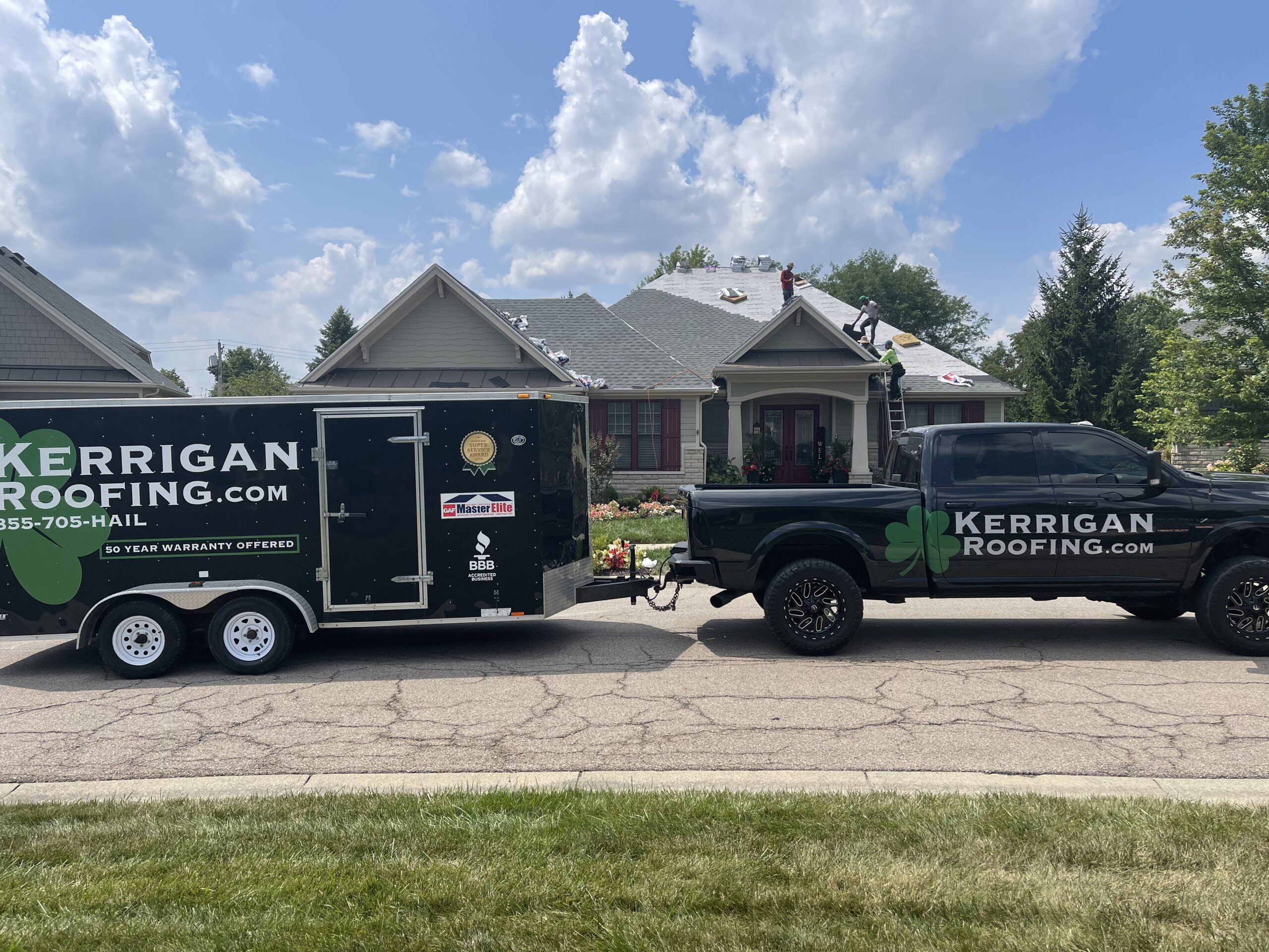 skilled roofers installing shingles in Beavercreek OH