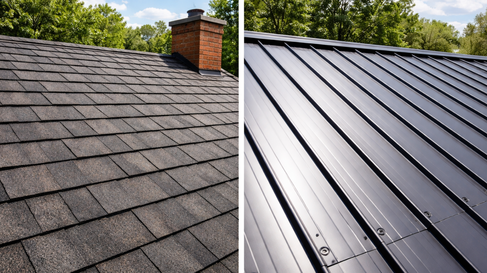 asphalt shingles vs metal roofing