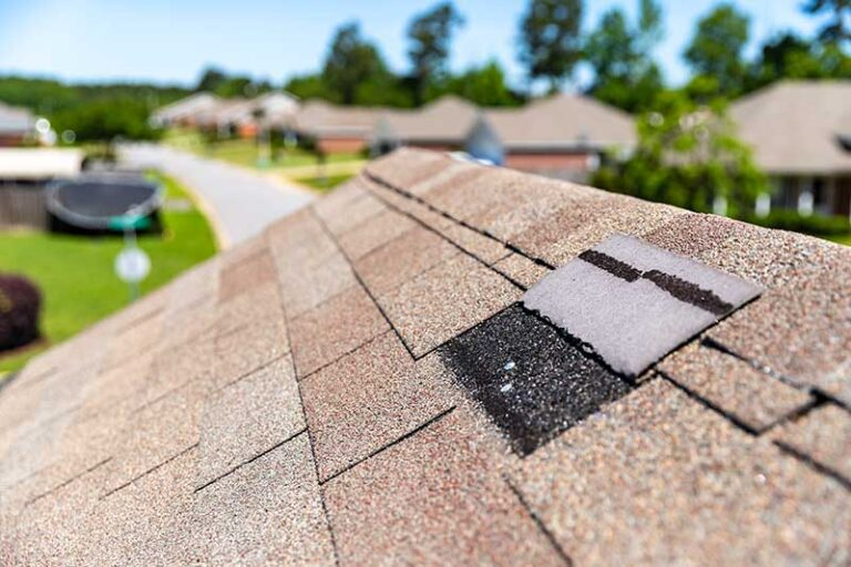 Close-up of roof shingles during a Kerrigan inspection