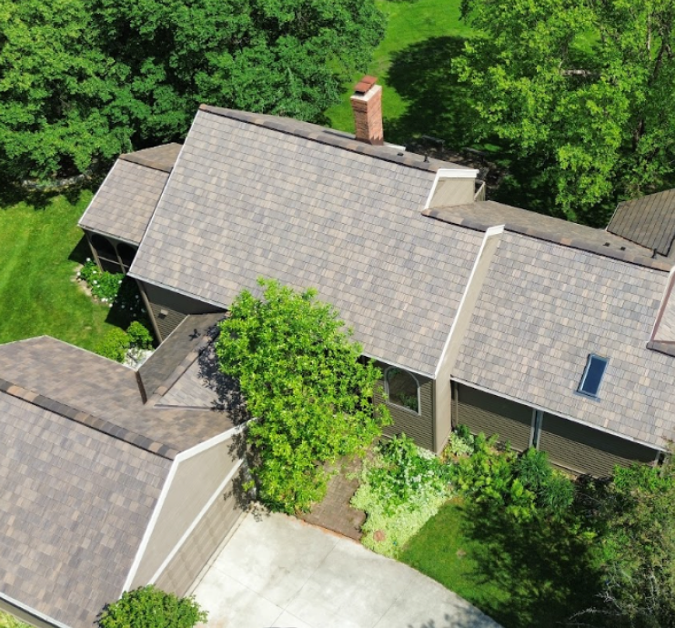 DaVinci composite slate roofing on a residential property