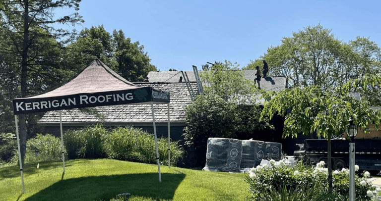 Completed wood shake roofing project